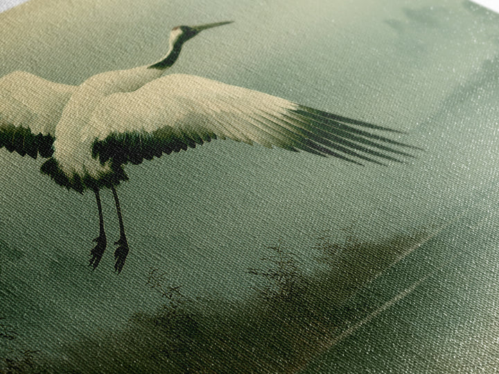 White Crane Flying Canvas Print, Spiritual Art, Fine Art Print, Living Room Decor, Fine Art, Spirit, Digital Prints, Art Prints, SPI-3x2-4