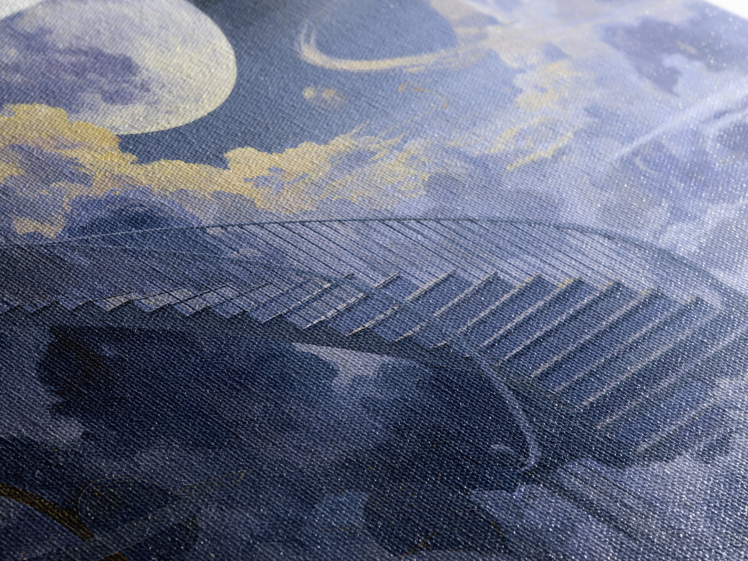 Celestial Staircase Through Clouds Framed Canvas Print, Spiritual Art, Room Decor, Living Room Decor, Fine Art, Spirit, SPI-3x2-69