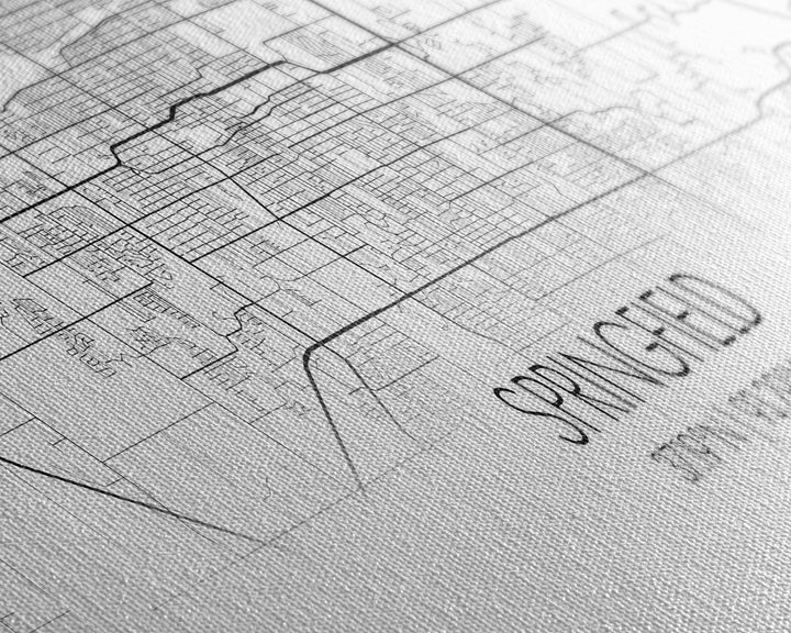 Panoramic Springfield City Map, Missouri Art, Map Print, Minimalist Wall Art, Canvas Art, Housewarming Gift, Street Map Art, Closing Gift