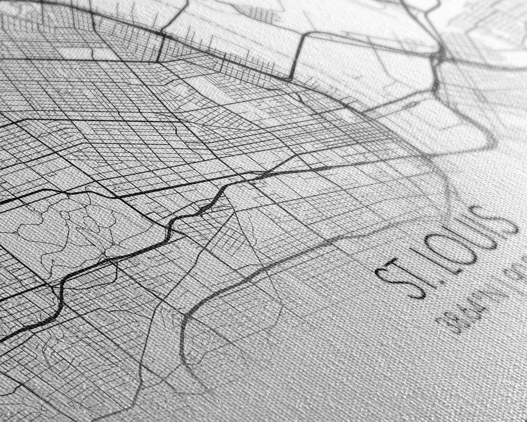 St Louis City Map, Missouri Art, Map Print, Modern Wall Art, Wall Art, Canvas Art, Home Décor Prints, Above Bed Art, Congratulations Gift