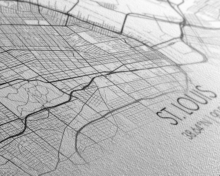 St Louis City Map, Missouri Art, Map Print, Modern Wall Art, Wall Art, Canvas Art, Home Décor Prints, Above Bed Art, Congratulations Gift