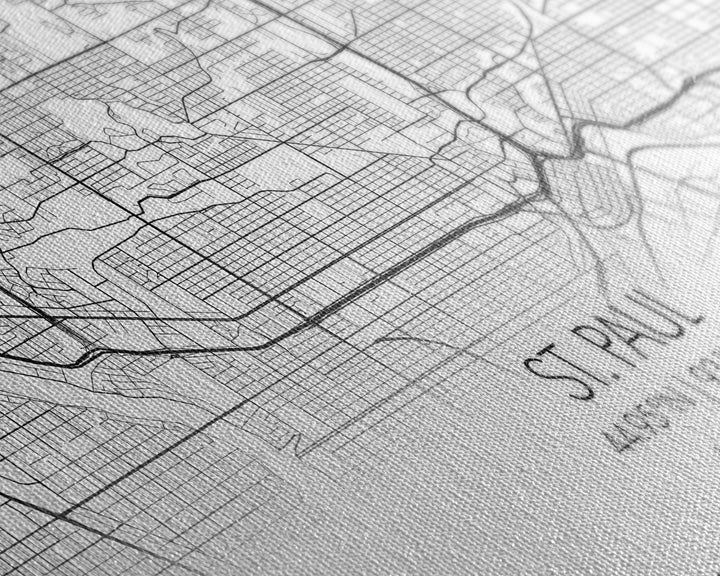 St Paul City Map, Minnesota Art, Map Print, Modern Wall Art, Wall Art, Canvas Art, Bedroom Teen Girl Art, Newlywed Gift, College Dorm Décor