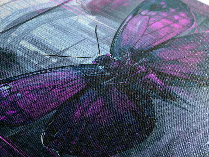 Mechanical Butterfly Specimen Framed Canvas Print, Steampunk Art, Digital Print, Living Room Decor, Fine Art, Mechanic, STE-2x3-94