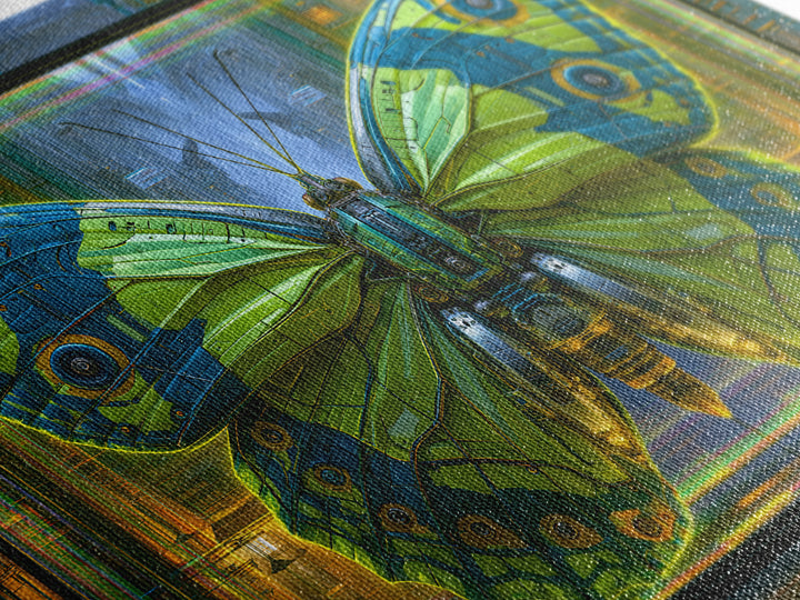 Mechanical Butterfly Specimen Canvas Print, Steampunk Art, Whimsigoth Decor, Living Room Decor, Mechanic, Neutral Decor, STE-3x2-42