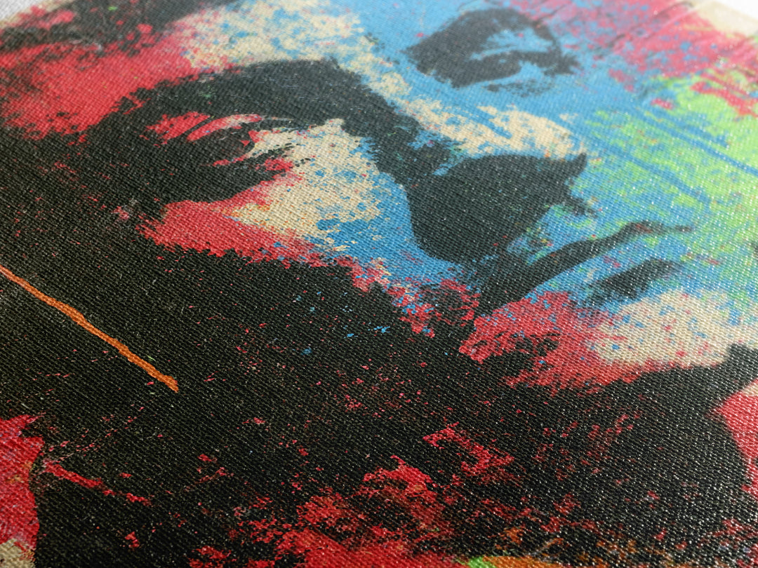 Bold Stencil Portrait Canvas Print, Street Art, Art Print, Living Room Decor, Oil Painting, Urban, Original Painting, STR-1x1-49