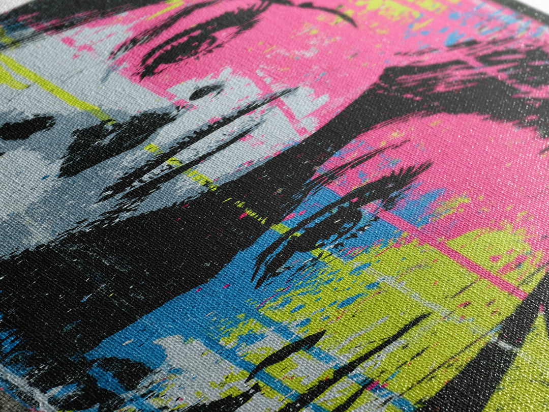 Bold Stencil Portrait Canvas Print, Street Art, Large Wall Art, Living Room Decor, Oil Painting, Urban, Canvas Painting, STR-1x3-85