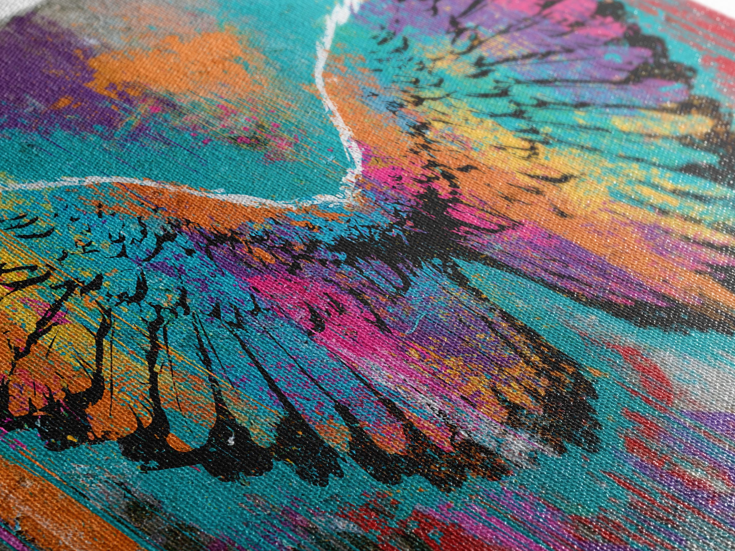 Graffiti Angel Wings Framed Canvas Print, Street Art, Canvas, Living Room Decor, Fine Art, Urban, Colorful Wall Art, Bar Art, STR-2x1-1