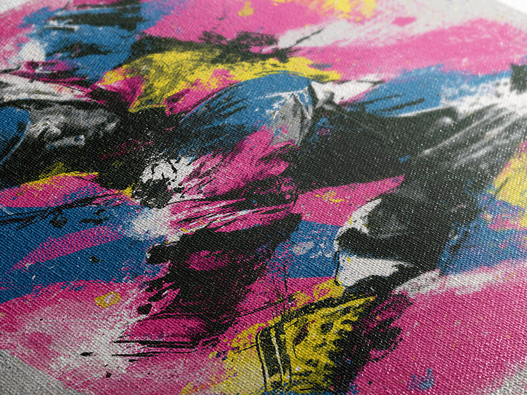 Breakdancer Frozen in Energetic Motion Canvas Print, Street Art, Art, Living Room Decor, Fine Art, Urban, Watercolor Painting, STR-2x3-50
