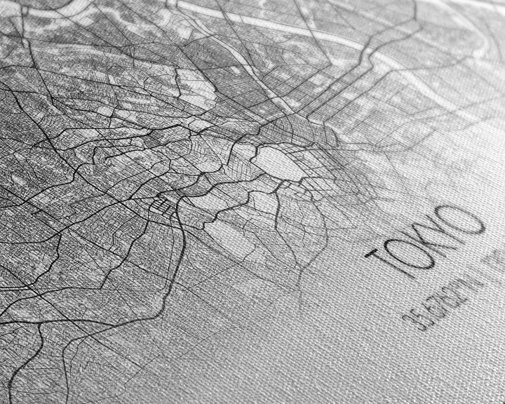 Tokyo City Map, Japan Art, Map Print, Modern Wall Art, Wall Art, Canvas Art, Asian Art Print, Gift For Coworker, Office Wall Art, Wall Décor