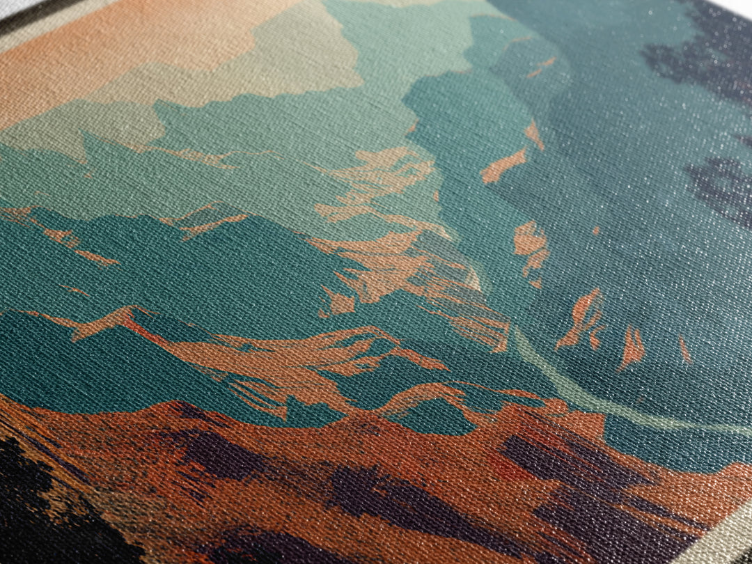 Grand Canyon Sunset Canvas Print, Travel Poster(2), Digital Print, Living Room Decor, Fine Art, Voyage, Mid Century Wall Art, TPO-3x1-75