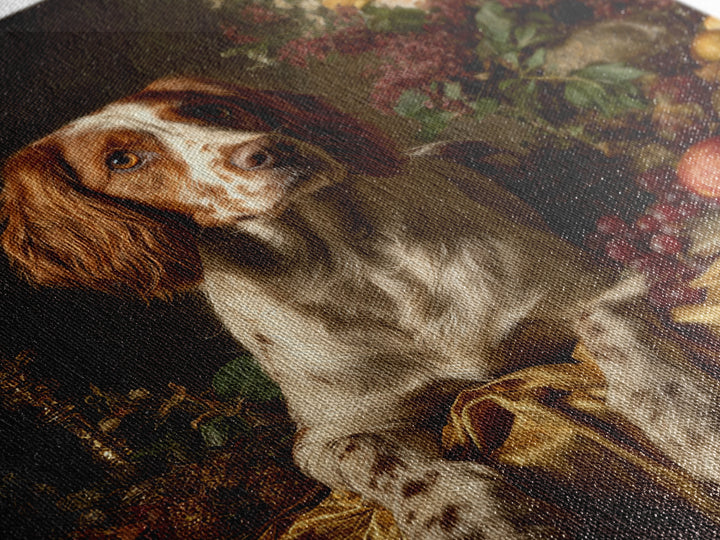 Hunting Dog Portrait Framed Canvas Print, Traditional Art, Art, Living Room Decor, Classic, Printable Art, Art Commissions, TRA-1x1-12