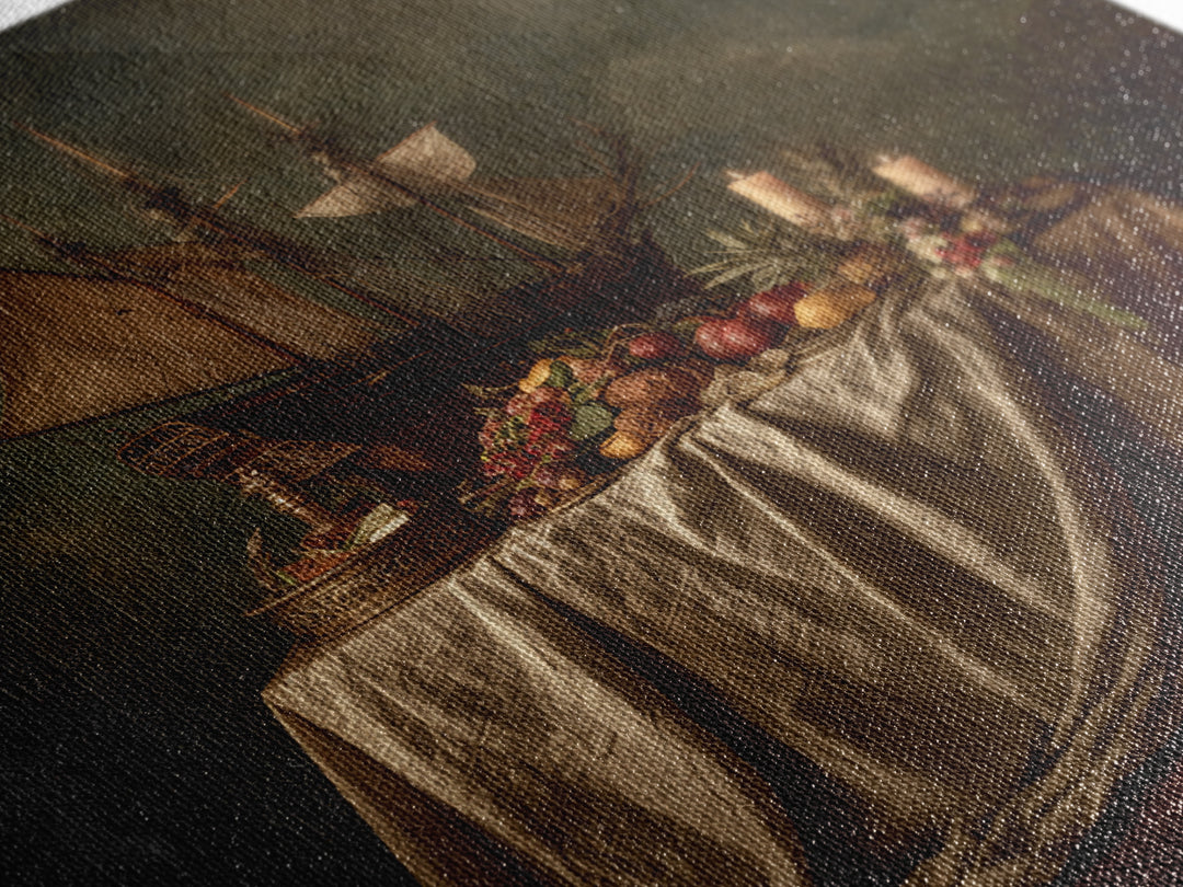 Ship at Sea Framed Canvas Print, Traditional Art, Gallery Decor, Living Room Decor, Fine Art, Classic, Wall Art, Home Decor, TRA-1x1-38