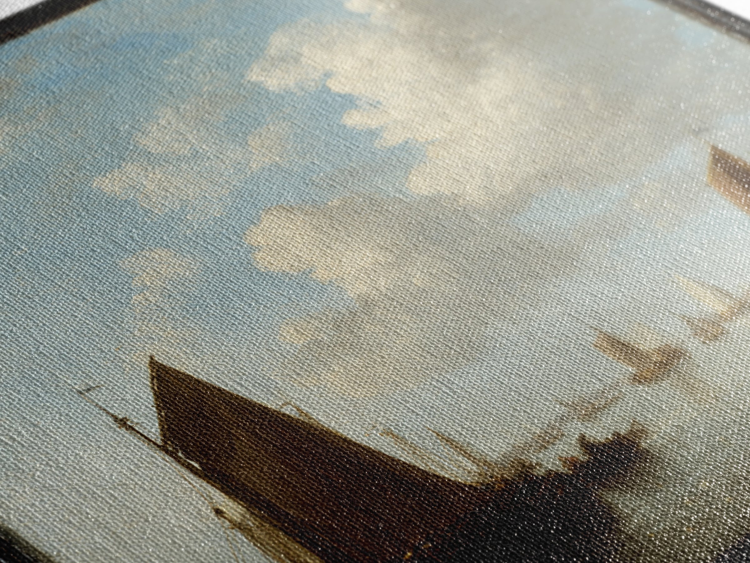 Seascape with Sailboats and Cloudy Sky Canvas Print, Traditional Art, Fine Art Print, Living Room Decor, Fine Art, Classic, TRA-1x1-5