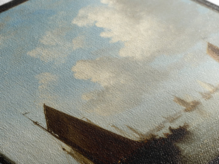 Seascape with Sailboats and Cloudy Sky Canvas Print, Traditional Art, Fine Art Print, Living Room Decor, Fine Art, Classic, TRA-1x1-5