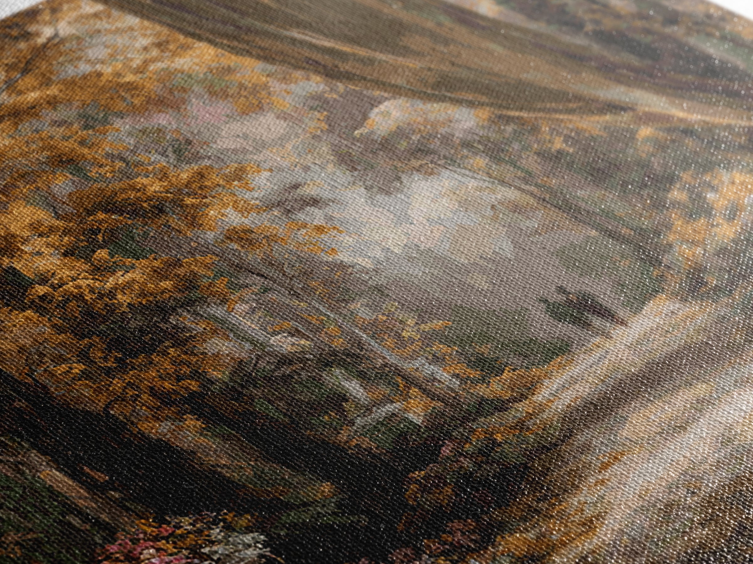 Autumn Forest Road Framed Canvas Print, Traditional Art, Japanese Art, Living Room Decor, Fine Art, Classic, Gallery Decor, TRA-1x1-64