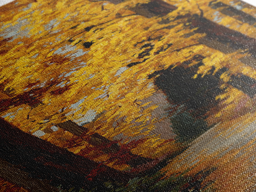 Autumn Forest Road Canvas Print, Traditional Art, Wall Decor, Living Room Decor, Classic, Art Commissions, Japanese Art, TRA-1x3-28