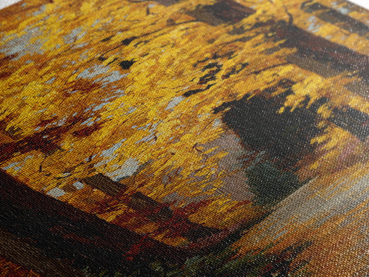 Autumn Forest Road Canvas Print, Traditional Art, Wall Decor, Living Room Decor, Classic, Art Commissions, Japanese Art, TRA-1x3-28
