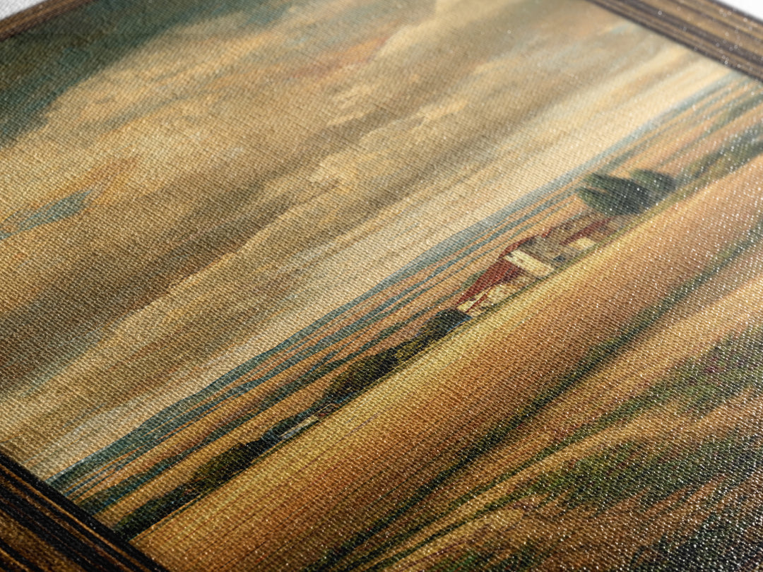 Barn and Farmland Canvas Print, Traditional Art, Boho, Living Room Decor, Fine Art, Classic, Indian Wall Art, Japanese Decor, TRA-1x3-35