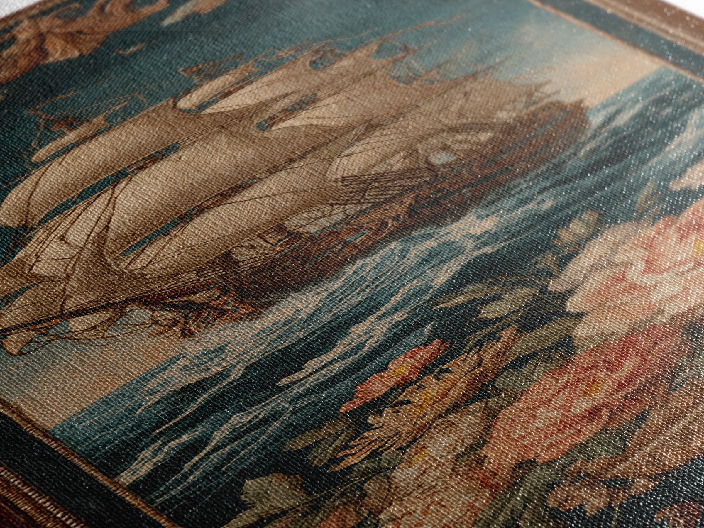 Ship at Sea Canvas Print, Traditional Art, Textured Painting, Living Room Decor, Fine Art, Classic, Art Commission, Boho, TRA-1x3-98