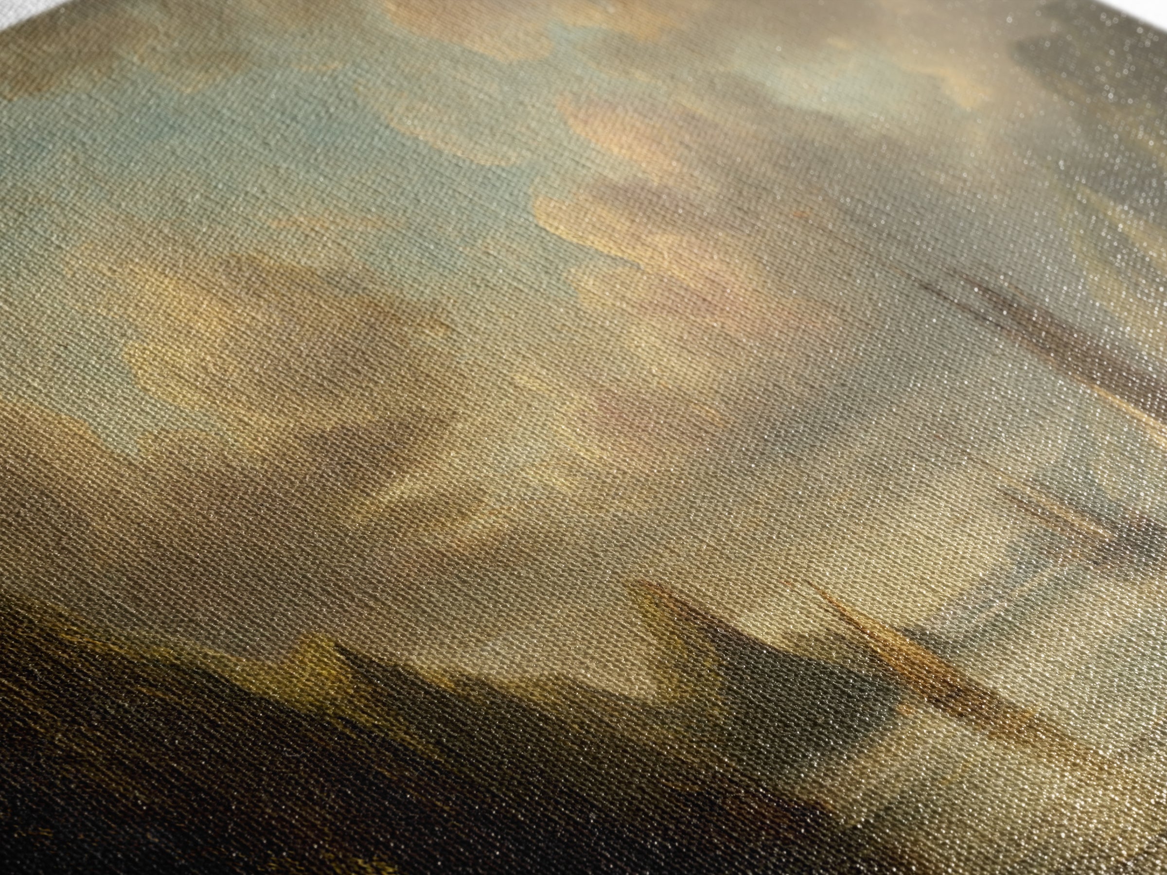 Seascape with Sailboats and Cloudy Sky Framed Canvas Print, Traditional Art, Digital Art, Living Room Decor, Fine Art, Classic, TRA-2x1-1