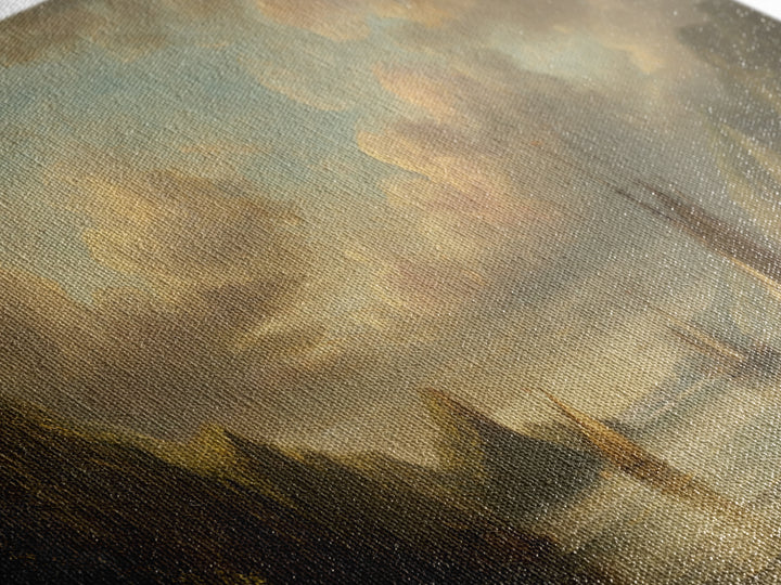 Seascape with Sailboats and Cloudy Sky Framed Canvas Print, Traditional Art, Digital Art, Living Room Decor, Fine Art, Classic, TRA-2x1-1