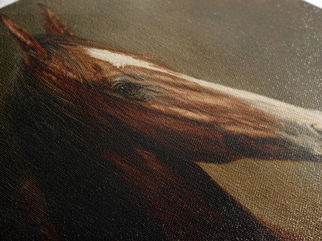 Realistic Horse Portrait Framed Canvas Print, Traditional Art, Canvas, Living Room Decor, Fine Art, Classic, Furry Art, TRA-2x1-23