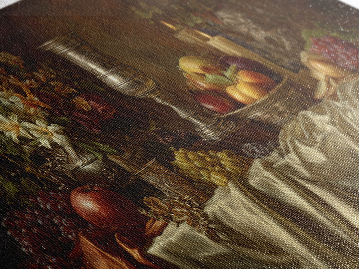 Dutch Fruit and Silver Goblet Still Life Canvas Print, Traditional Art, Wall Decor, Living Room Decor, Fine Art, Classic, TRA-2x1-48