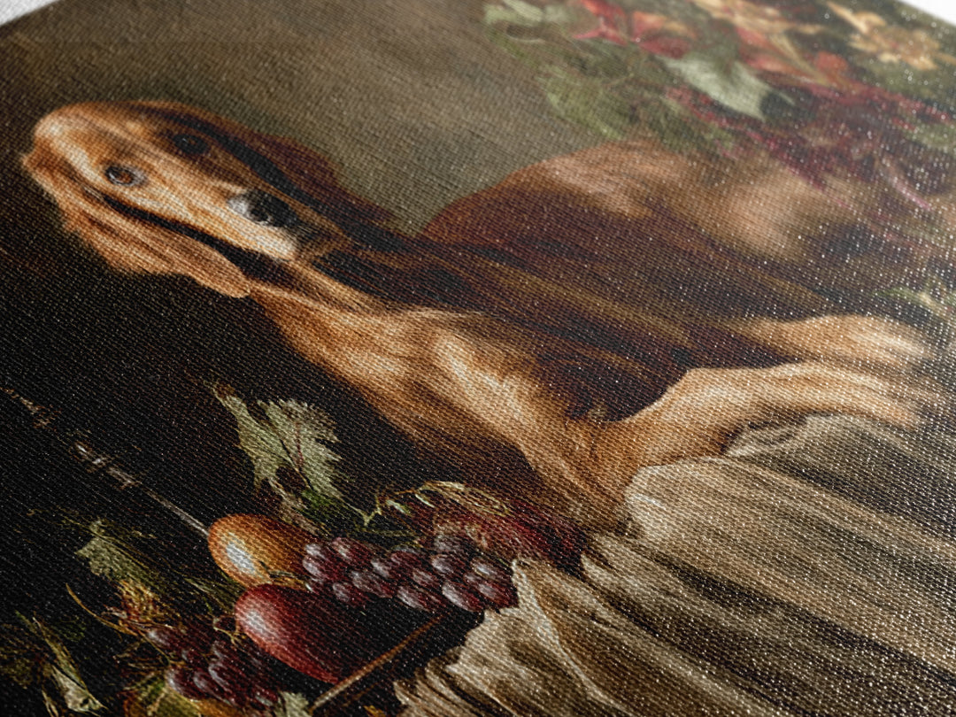 Hunting Dog Portrait Framed Canvas Print, Traditional Art, Decor, Living Room Decor, Fine Art, Classic, Japanese Art, TRA-2x1-56