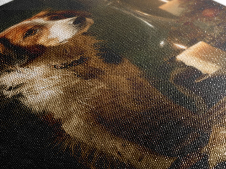 Hunting Dog Portrait Framed Canvas Print, Traditional Art, Digital Print, Living Room Decor, Oil Painting, Classic, Indian Art, TRA-2x3-20