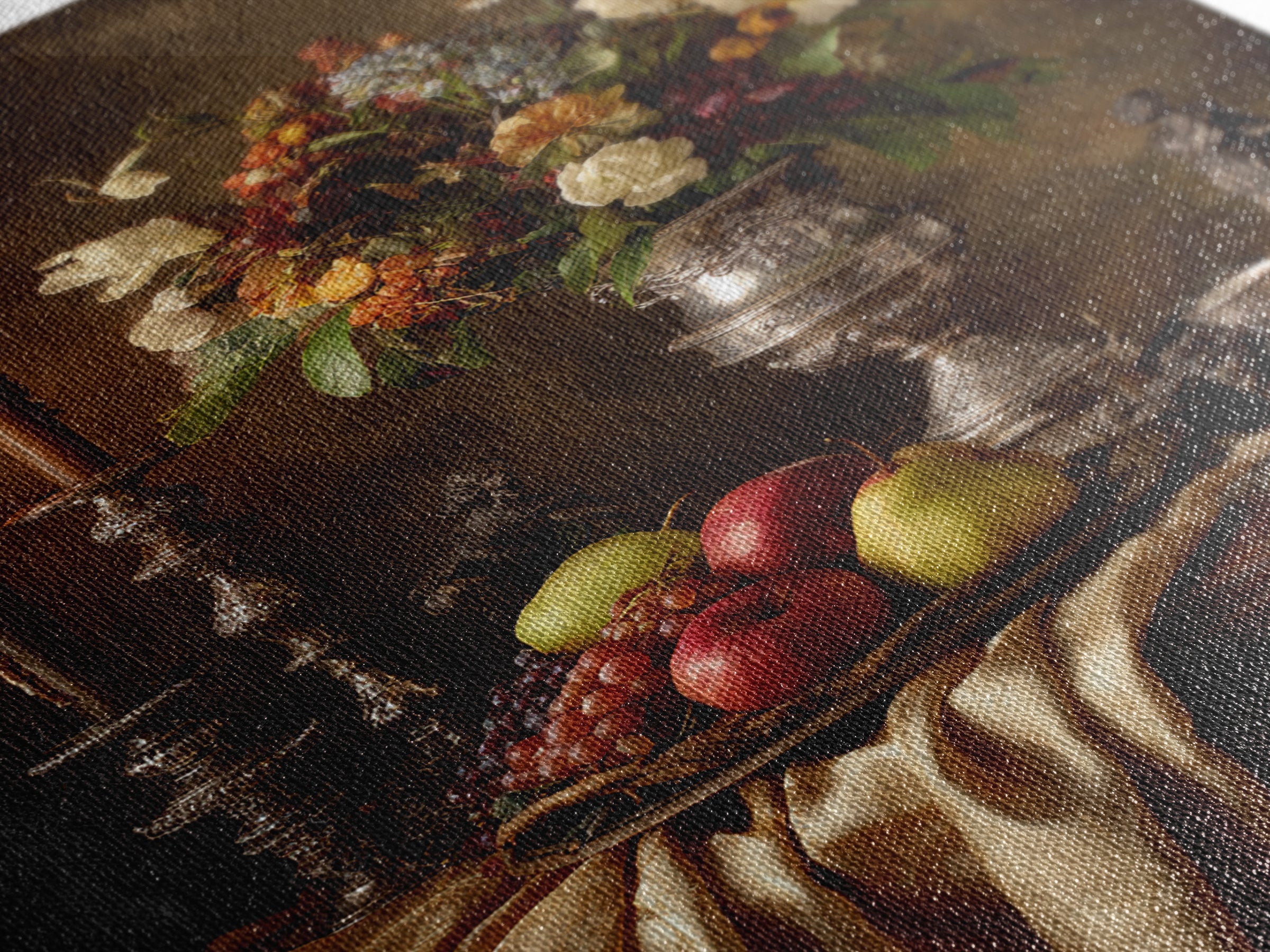 Dutch Fruit and Silver Goblet Still Life Canvas Print, Traditional Art, Pokemon Poster, Living Room Decor, Classic, Art Print, TRA-2x3-36