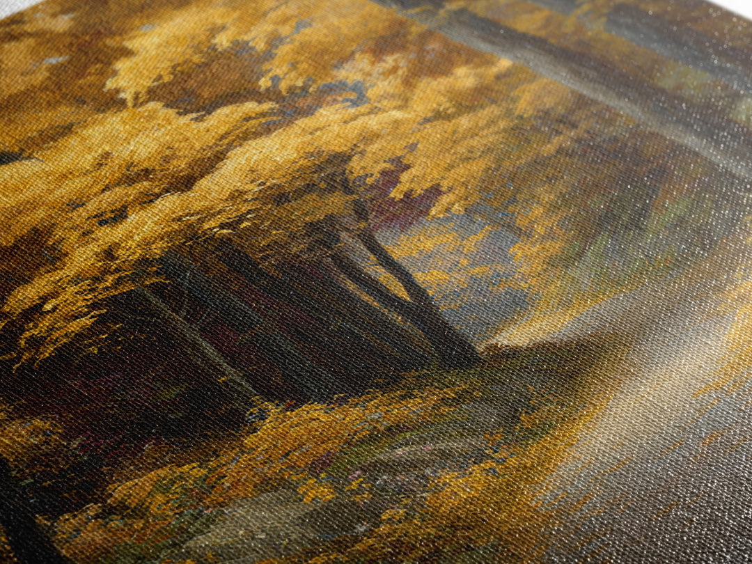 Autumn Forest Road Canvas Print, Traditional Art, Art Print, Living Room Decor, Fine Art, Classic, Custom Art, Furry Art, TRA-2x3-72
