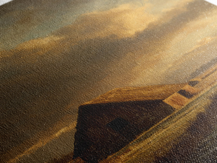 Barn and Farmland Canvas Print, Traditional Art, Original Art, Living Room Decor, Fine Art, Classic, Landscape, Indian Art, TRA-2x3-79
