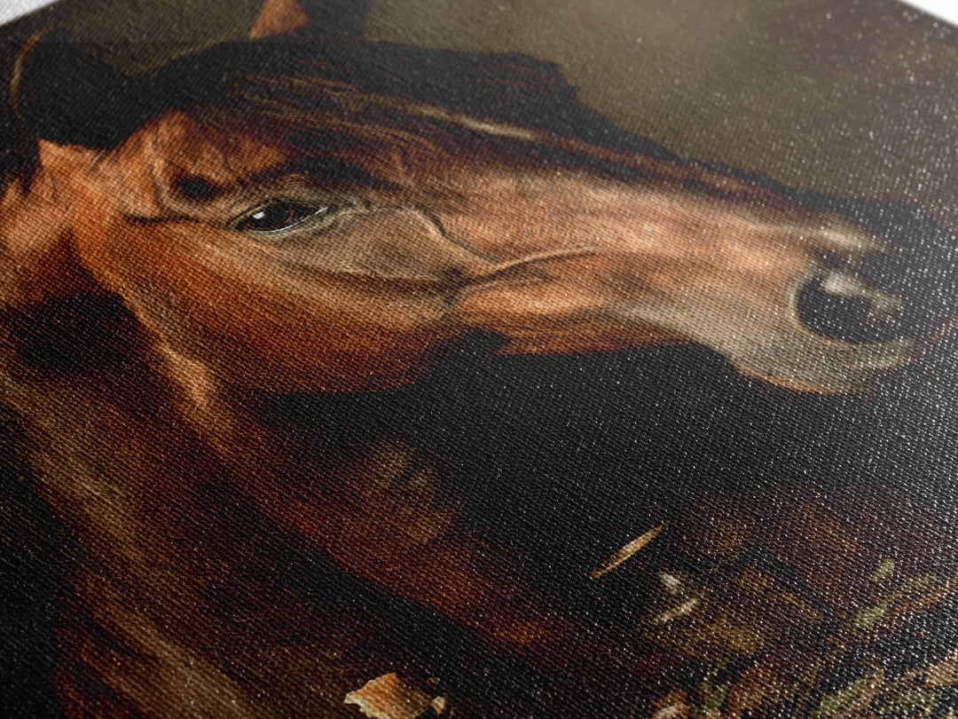 Realistic Horse Portrait Framed Canvas Print, Traditional Art, Landscape, Living Room Decor, Fine Art, Classic, TRA-2x3-83