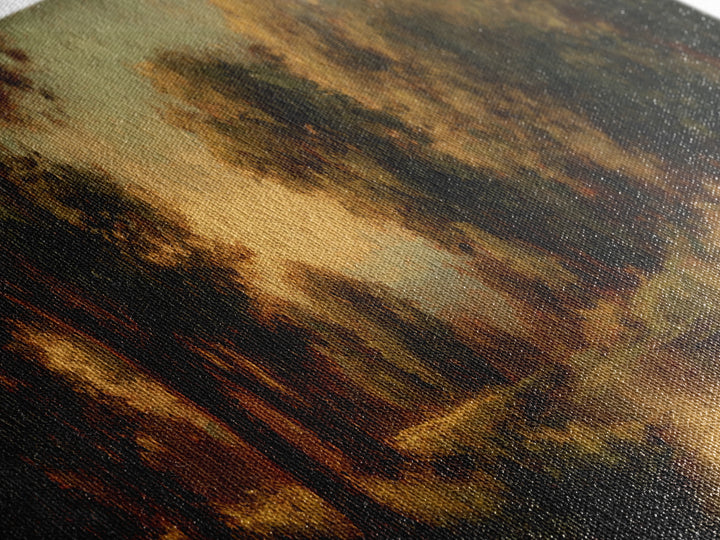Classic Oil Painted Landscape Framed Canvas Print, Traditional Art, Japanese Decor, Living Room Decor, Fine Art, Classic, TRA-3x1-17