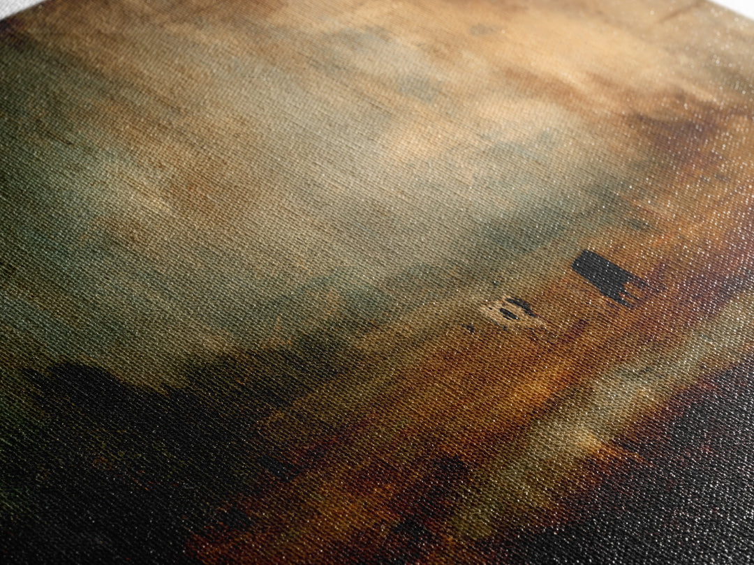 Pastoral Countryside with Cows in Field Canvas Print, Traditional Art, Art Print, Living Room Decor, Oil Painting, Classic, TRA-3x1-95