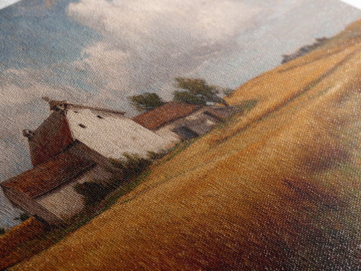 Barn and Farmland Framed Canvas Print, Traditional Art, Gallery Decor, Living Room Decor, Fine Art, Classic, Wall Art, TRA-3x2-27