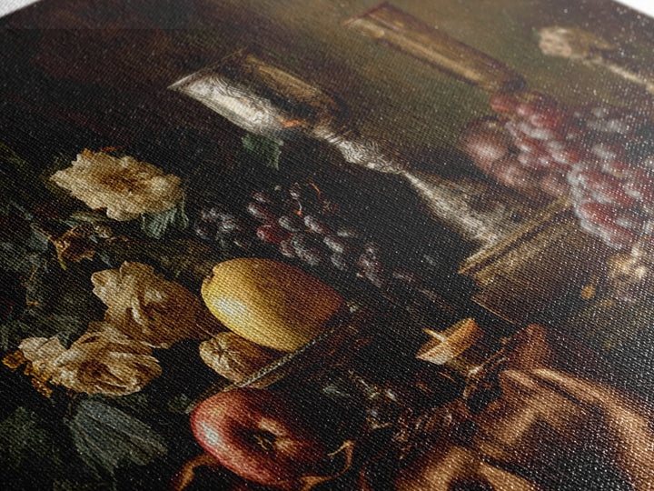 Dutch Fruit and Silver Goblet Still Life Canvas Print, Traditional Art, Indian Art, Living Room Decor, Fine Art, Classic, TRA-3x2-32