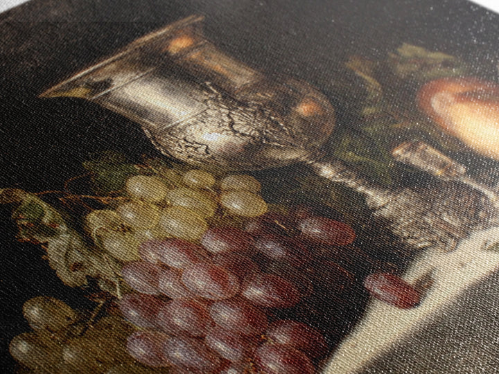 Dutch Fruit and Silver Goblet Still Life Canvas Print, Traditional Art, Room Decor, Living Room Decor, Fine Art, Classic, TRA-3x2-56