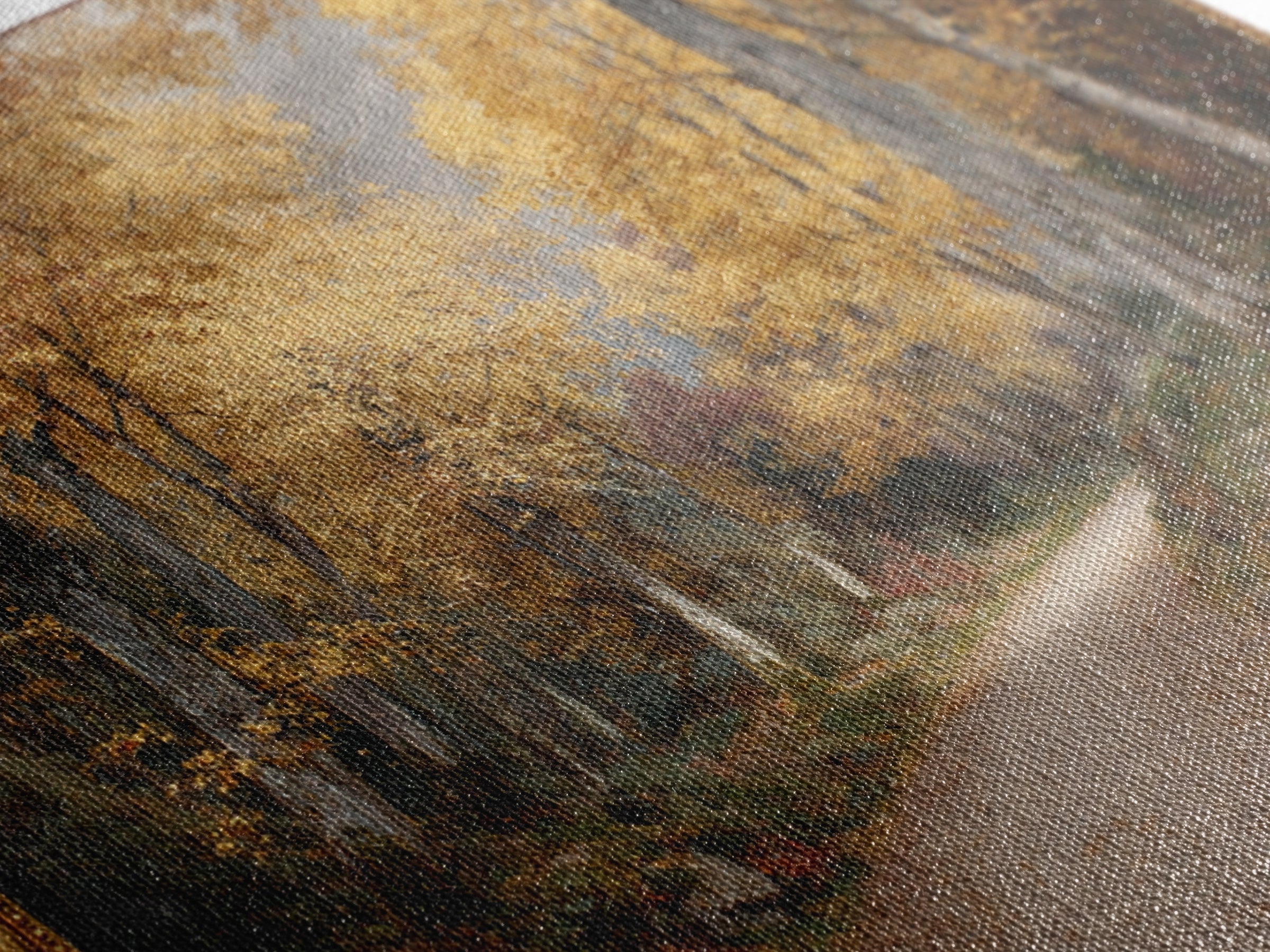 Autumn Forest Road Canvas Print, Traditional Art, Minimalist Decor, Living Room Decor, Oil Painting, Classic, Boho, TRA-3x2-68