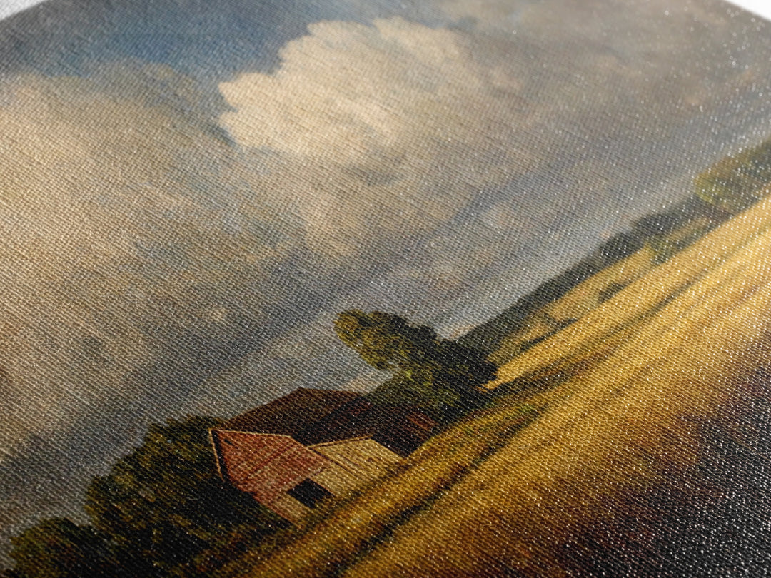 Barn and Farmland Canvas Print, Traditional Art, Painting, Living Room Decor, Fine Art, Classic, Art Commissions, Japanese Art, TRA-3x2-75