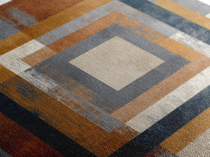 Geometric Border Design by Global Textiles Framed Canvas Print, Tribal Art, Boho Wall Decor, Living Room Decor, Tribal, TRI-1x1-44
