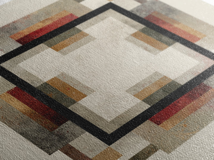 Geometric Border Design by Global Textiles Canvas Print, Tribal Art, Minimalist Decor, Living Room Decor, Fine Art, Tribal, TRI-1x1-92