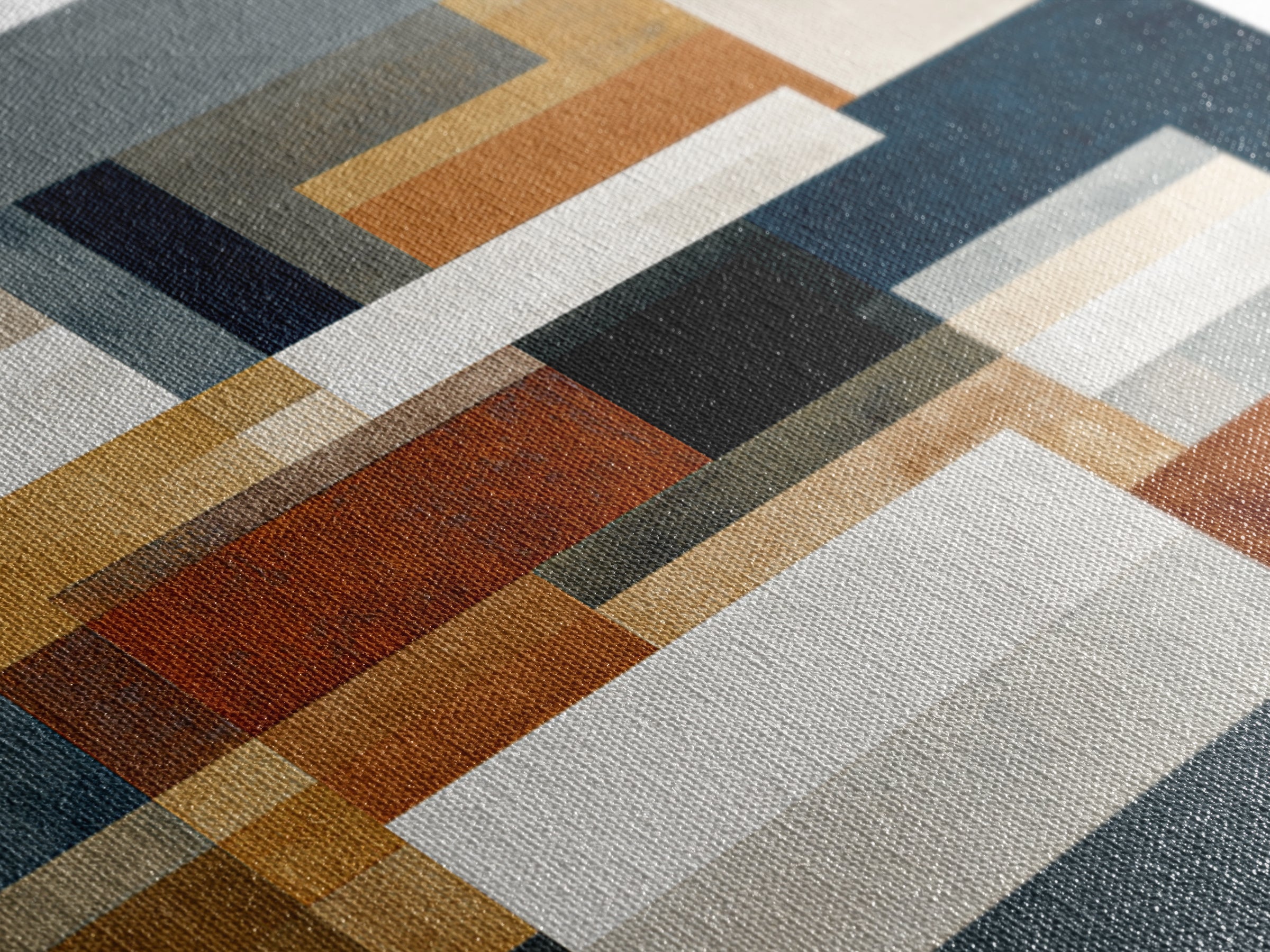 Earth Tone Geometric Pattern by Woven Cloth Canvas Print, Tribal Art, Abstract Painting, Living Room Decor, Fine Art, Tribal, TRI-2x1-70