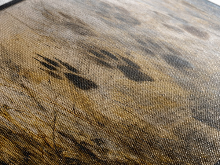 Handprint and Animal Track Composition Canvas Print, Tribal Art, Ethnic Art, Living Room Decor, Fine Art, Tribal, TRI-3x1-33