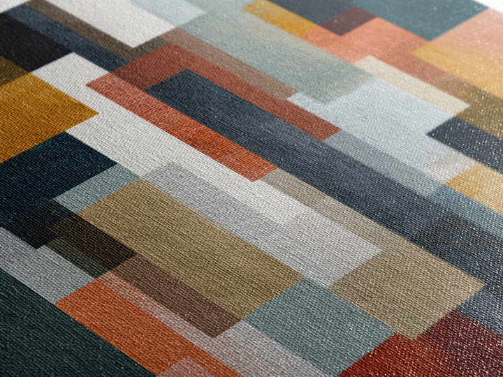 Earth Tone Geometric Pattern by Woven Cloth Canvas Print, Tribal Art, Minimalist Decor, Living Room Decor, Fine Art, Tribal, TRI-3x2-30