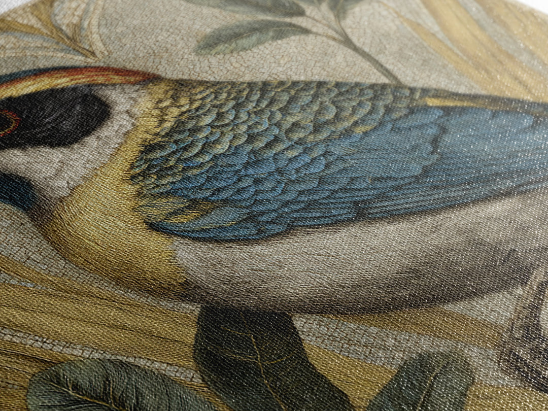 Colorful Jungle Bird Pattern Canvas Print, Tropical Art, Print, Living Room Decor, Fine Art, Tropic, Coastal Wall Art, TRO-1x1-20