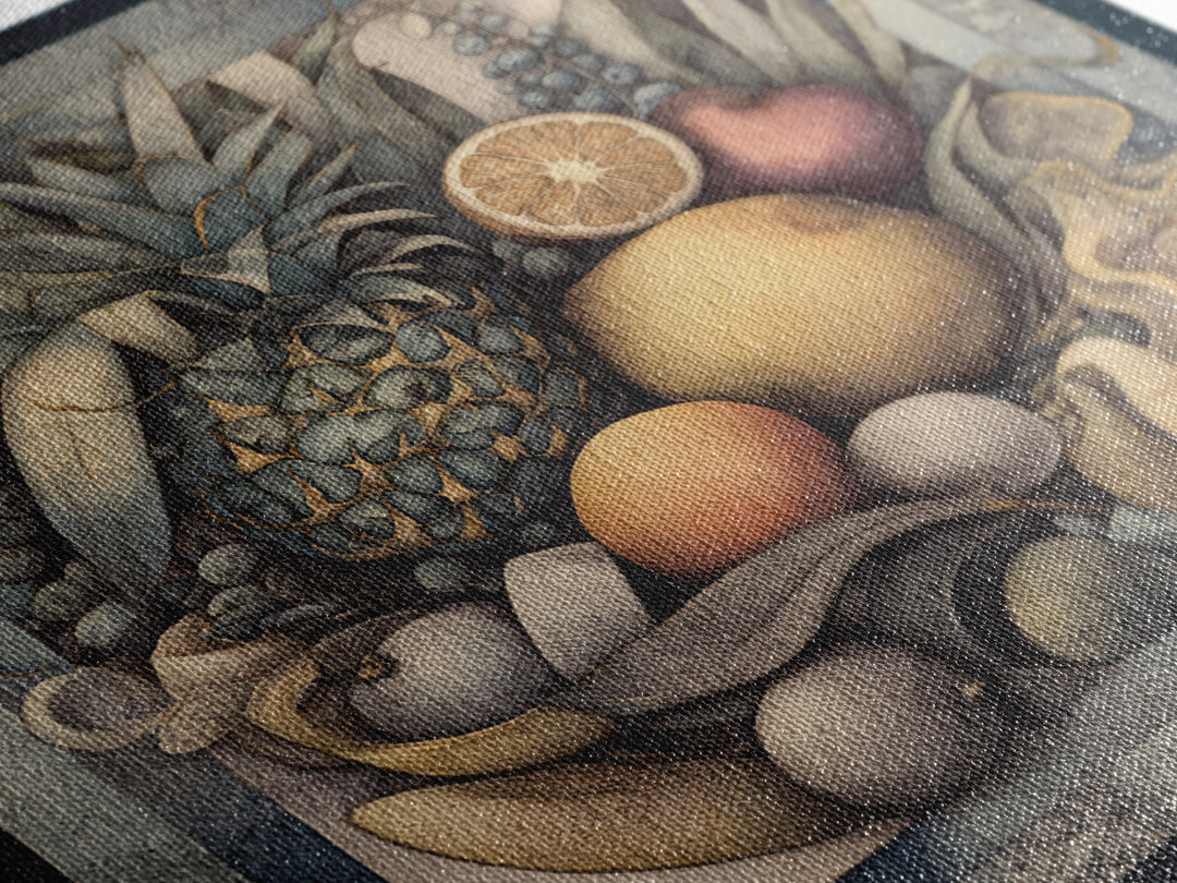 Tropical Fruit Market Arrangement Framed Canvas Print, Tropical Art, Coastal Decor, Living Room Decor, Fine Art, Tropic, TRO-1x1-39
