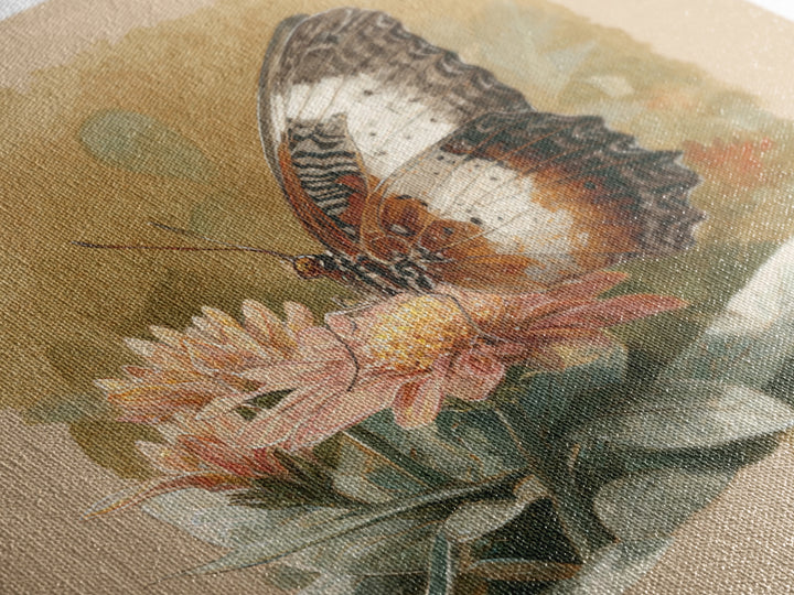 Tropical Butterfly and Flower Study Framed Canvas Print, Tropical Art, Set of 3 Prints, Living Room Decor, Fine Art, Tropic, TRO-1x1-47