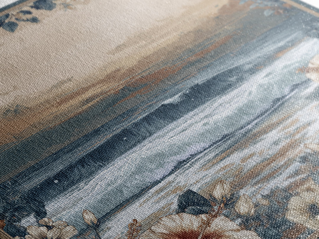 Sunset Surf Scene Framed Canvas Print, Tropical Art, Gallery Wall Art, Living Room Decor, Fine Art, Tropic, Textured Painting, TRO-1x1-70