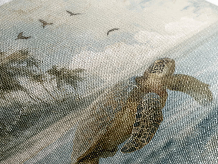 Sea Turtle Near Tropical Reef Canvas Print, Tropical Art, Room Decor, Living Room Decor, Fine Art, Tropic, Printable, TRO-1x1-91